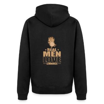 Les vrais hommes aiment les Lemmings Rongeur - Veste à capuche bio Premium Unisexe - noir - Dos - Nico (187cm)