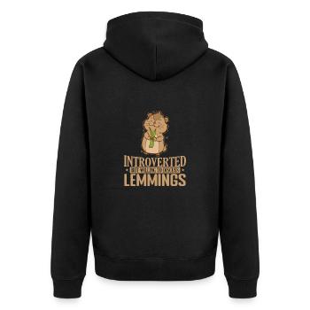 Introverti mais prêt à discuter des lemmings - Veste à capuche bio Premium Unisexe - noir - Dos - Nico (187cm)