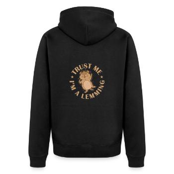 Trust me I'm a lemming rodent - Unisex Premium Organic Zip Hoodie - black - Back - Nico (187cm)