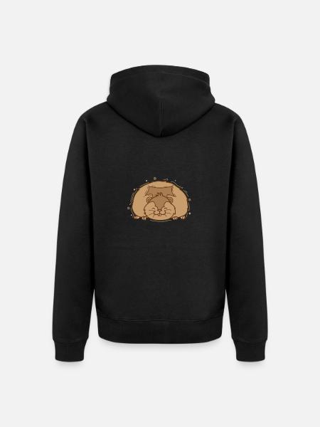thick lemming rodent - Unisex Premium Organic Zip Hoodie - black