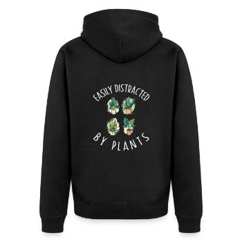 Facilement distrait par les plantes Garten Pflanzen - Veste à capuche bio Premium Unisexe - noir - Dos - Nico (187cm)
