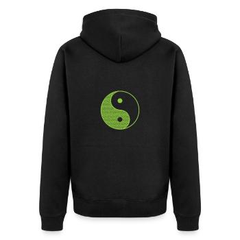 Yin and Yang Gegensatz - Unisex Premium Bio Zip Hoodie - Schwarz - Hinten - Nico (187cm)
