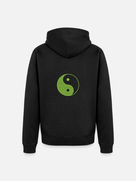 Yin and Yang Contrast - Unisex Premium Organic Zip Hoodie - black