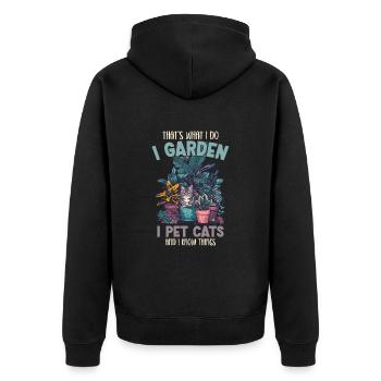 Je jardin, je pet chats plantes jardinier cadeau - Veste à capuche bio Premium Unisexe - noir - Dos - Nico (187cm)
