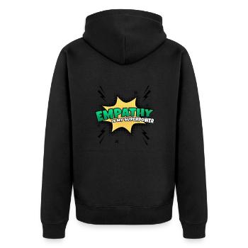 Empathy is my superpower - Unisex Premium Organic Zip Hoodie - black - Back - Nico (187cm)