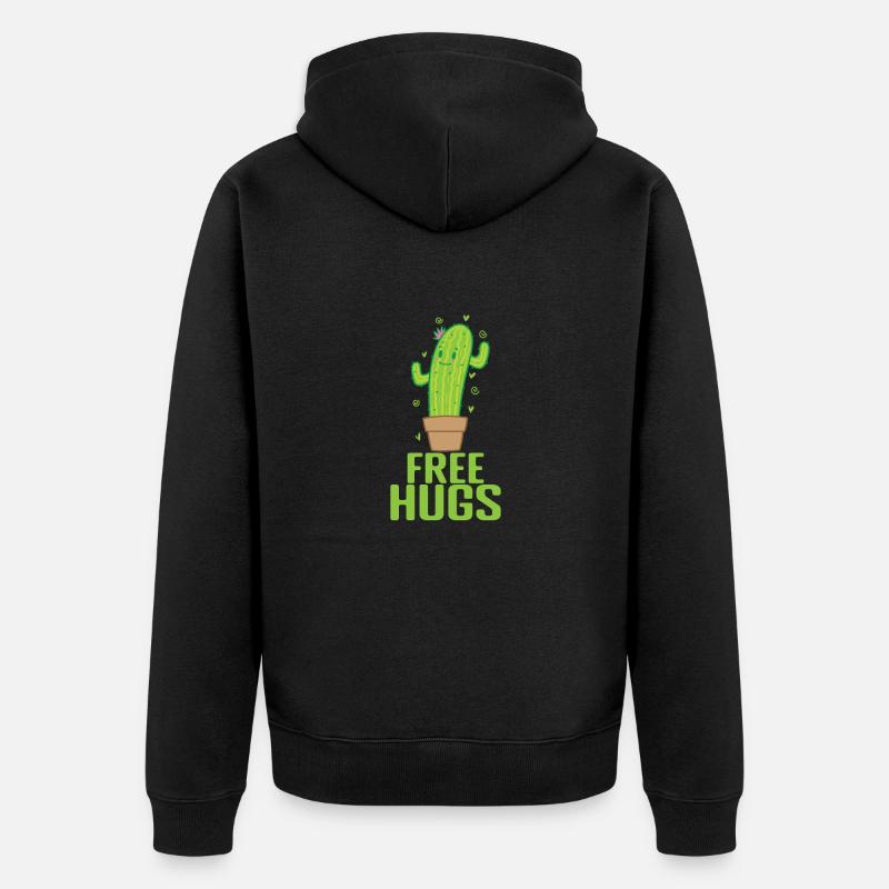 Gratuit câlins Cactus Plante - Veste à capuche bio Premium Unisexe - noir