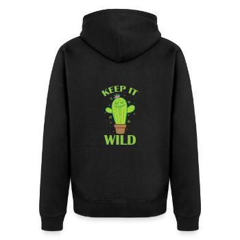 Gardez-le plante de cactus sauvage - Veste à capuche bio Premium Unisexe - noir - Dos - Nico (187cm)