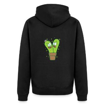 Cacti Plants Nature - Unisex Premium Organic Zip Hoodie - black - Back - Nico (187cm)