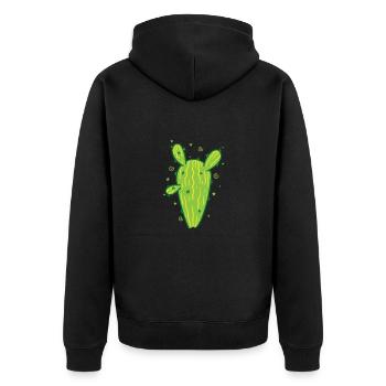 grande plante de cactus - Veste à capuche bio Premium Unisexe - noir - Dos - Nico (187cm)