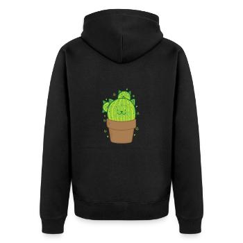 Cactus chat dans une plante en pot - Veste à capuche bio Premium Unisexe - noir - Dos - Nico (187cm)