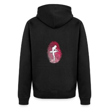 Fingerabdruck Ballet tanzen - Unisex Premium Bio Zip Hoodie - Schwarz - Hinten - Nico (187cm)