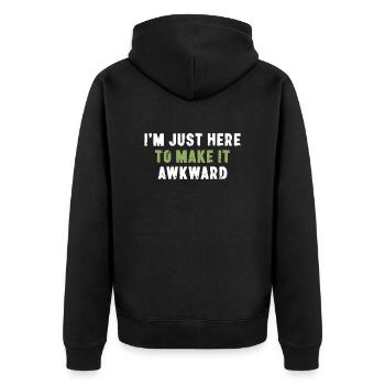 Je suis juste là pour en faire un sarcasme gênant - Veste à capuche bio Premium Unisexe - noir - Dos - Nico (187cm)