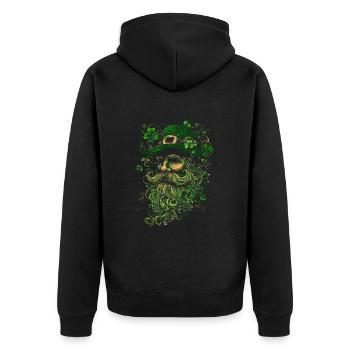 Saint Patrick Shamrock Shamrock Graphic - Unisex Premium Organic Zip Hoodie - black - Back - Nico (187cm)