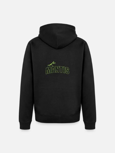 Mantis insect on the script - Unisex Premium Organic Zip Hoodie - black