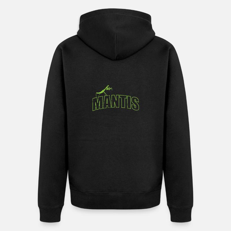 Mantis insect on the script - Unisex Premium Organic Zip Hoodie - black