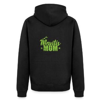 Mantis Mom - Unisex Premium Bio Zip Hoodie - Schwarz - Hinten - Nico (187cm)