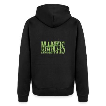 Mantis Insekt - Unisex Premium Bio Zip Hoodie - Schwarz - Hinten - Nico (187cm)