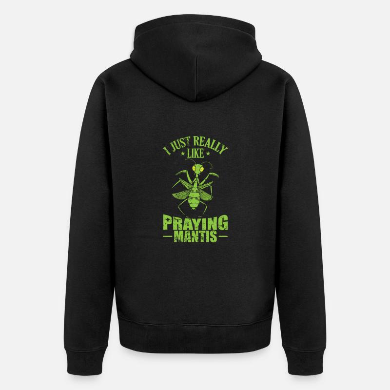 J’aime vraiment la mante religieuse - Veste à capuche bio Premium Unisexe - noir