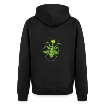 Insekt Gottesanbeterin - Unisex Premium Bio Zip Hoodie - Schwarz - Hinten - Nico (187cm)