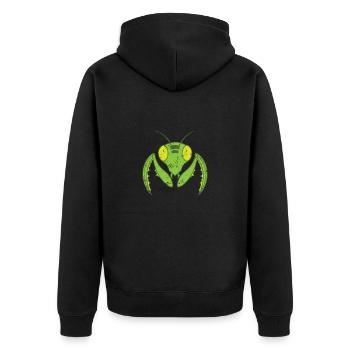 Gottesanbeterin fliegende Natur - Unisex Premium Bio Zip Hoodie - Schwarz - Hinten - Nico (187cm)