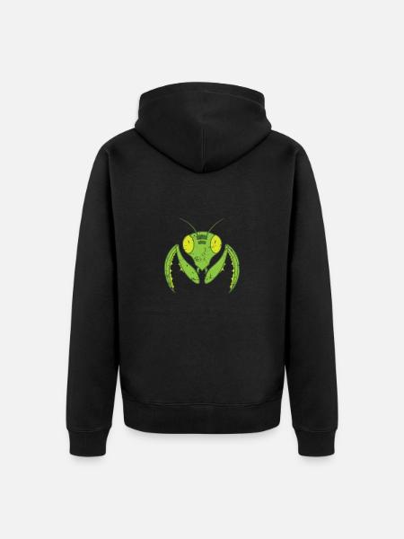 Praying mantis flying nature - Unisex Premium Organic Zip Hoodie - black
