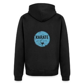 Karate is my Life - Unisex Premium Organic Zip Hoodie - black - Back - Nico (187cm)