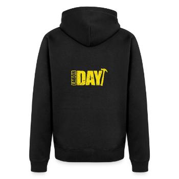 Labor Day in den Vereinigten Staaten von Amerika - Unisex Premium Bio Zip Hoodie - Schwarz - Hinten - Nico (187cm)