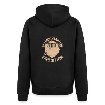 Adventure Expedition Bouldering - Unisex Premium Organic Zip Hoodie - black - Back - Nico (187cm)