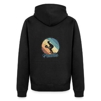 Joueur de padel Tennis - Veste à capuche bio Premium Unisexe - noir - Dos - Nico (187cm)