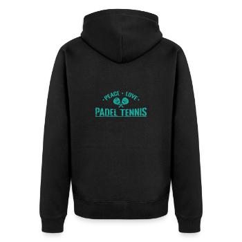 Peace Love Padel Tennis - Veste à capuche bio Premium Unisexe - noir - Dos - Nico (187cm)