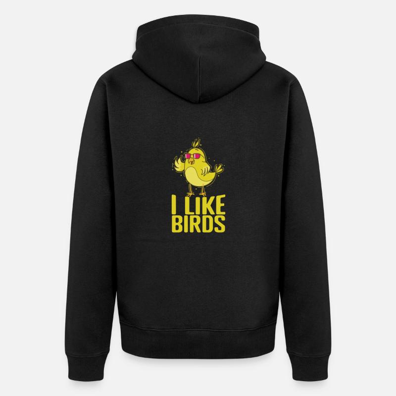J’aime les oiseaux canaris - Veste à capuche bio Premium Unisexe - noir