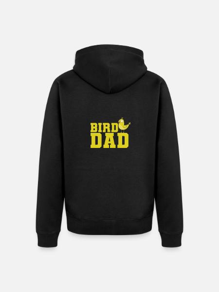 Bird Dad Yellow Canary - Unisex Premium Organic Zip Hoodie - black