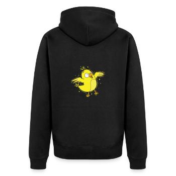 Danse des canaris - Veste à capuche bio Premium Unisexe - noir - Dos - Nico (187cm)