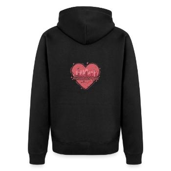 Albuquerque, Nouveau-Mexique aux États-Unis - Veste à capuche bio Premium Unisexe - noir - Dos - Nico (187cm)