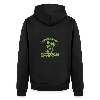 Virginia Beach Paradise Virginia Stadt in den USA - Unisex Premium Bio Zip Hoodie - Schwarz - Hinten - Nico (187cm)
