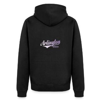 Arlington Stadt im Bundesstaat Kansas - Unisex Premium Bio Zip Hoodie - Schwarz - Hinten - Nico (187cm)
