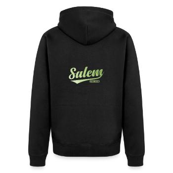 Salem, a city in the U.S. state of Oregon - Unisex Premium Organic Zip Hoodie - black - Back - Nico (187cm)