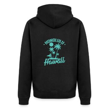 Honolulu, Hawaii, a city in the U.S. state of Hawaii - Unisex Premium Organic Zip Hoodie - black - Back - Nico (187cm)