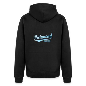 Richmond, Virginia, a city in Virginia - Unisex Premium Organic Zip Hoodie - black - Back - Nico (187cm)