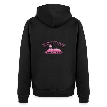 Hartford, Connecticut, a city in Connecticut - Unisex Premium Organic Zip Hoodie - black - Back - Nico (187cm)