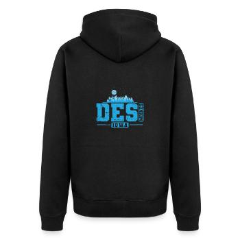 Des Moines Stadt im Bundesstaat Iowa - Unisex Premium Bio Zip Hoodie - Schwarz - Hinten - Nico (187cm)
