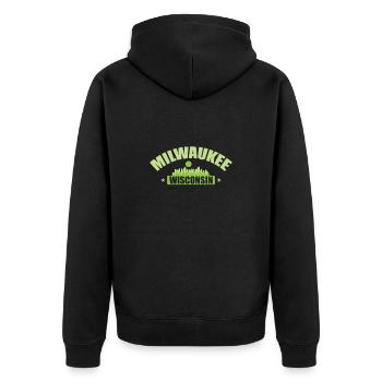 Milwaukee, une ville du Wisconsin, dans le Wisconsin. - Veste à capuche bio Premium Unisexe - noir - Dos - Nico (187cm)