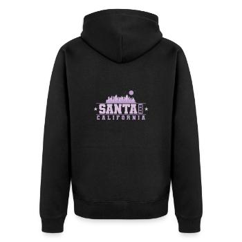 Santa Ana California Stadt in den USA - Unisex Premium Bio Zip Hoodie - Schwarz - Hinten - Nico (187cm)