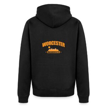 Worcester, Massachusetts City aux États-Unis - Veste à capuche bio Premium Unisexe - noir - Dos - Nico (187cm)