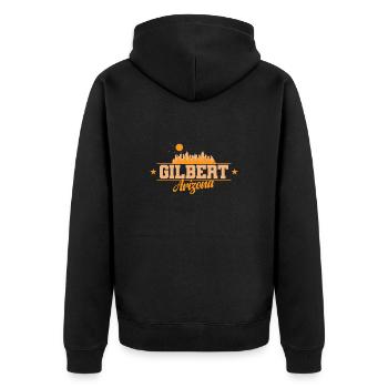 Gilbert, Arizona city in the United States - Unisex Premium Organic Zip Hoodie - black - Back - Nico (187cm)