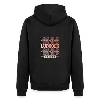 Lubbock, Texas City aux États-Unis - Veste à capuche bio Premium Unisexe - noir - Dos - Nico (187cm)