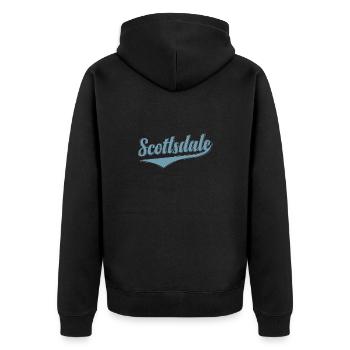 Scottsdale Arizona Stadt in den USA - Unisex Premium Bio Zip Hoodie - Schwarz - Hinten - Nico (187cm)