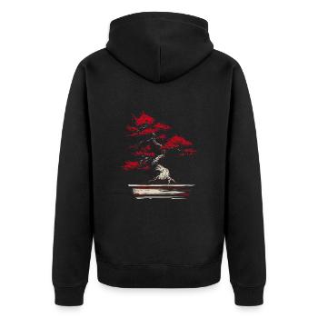 Bonsaï Esthétique Culture Bouddhiste Japonaise - Veste à capuche bio Premium Unisexe - noir - Dos - Nico (187cm)