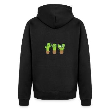 funny cacti - Unisex Premium Organic Zip Hoodie - black - Back - Nico (187cm)