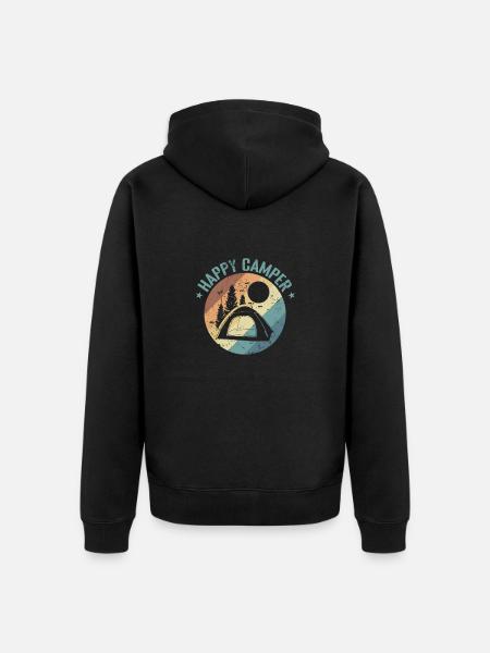 Happy Camper Holiday Freedom - Unisex Premium Organic Zip Hoodie - black